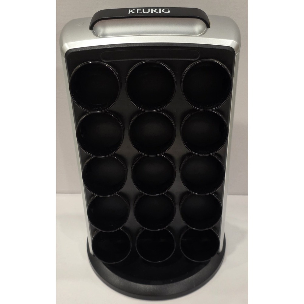 Keurig K Cup Holder 30 Coffee Pod Spinning Carousel White and Black KCC-30